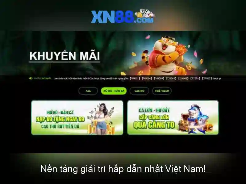 xn88: Nền tảng trò chơi trực tuyến và trải nghiệm người chơi